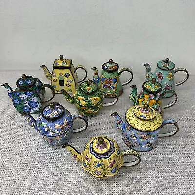 Kevin Chen Miniature Teapots Variety You Choose Porcelain Enamel Hand Painted • $28