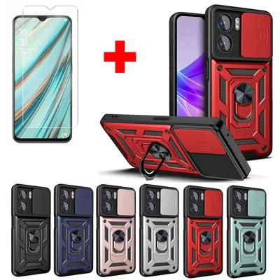 $8.79 • Buy For Oppo A57 A57s A77 Shockproof Rugged Case Cover Ring Stand+Tempered Glass