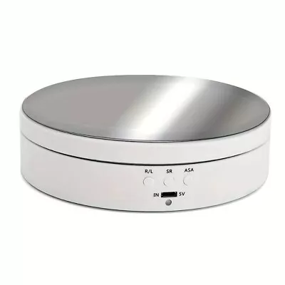 360° Rotating Electric Turntable Display Stand - White • £12.95