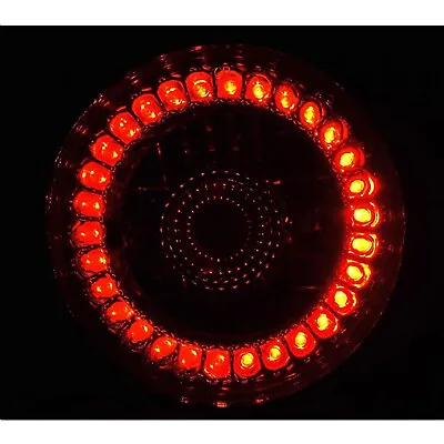 5-3/4  Red LED Angel Eye Motorcycle Halo Projector Headlight Turn Signal Light • $39.95