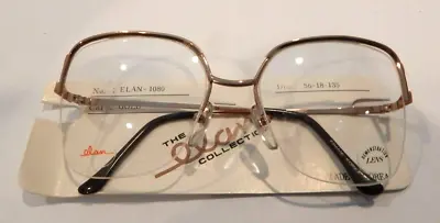 Vintage ELAN 1080 Gold 56/18 Women's Semi Rimless Eyeglass Frame NOS #309 • $5.99
