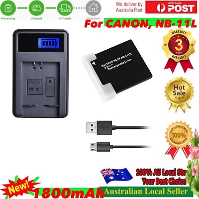 NB-11L 11LH 1800mAh Battery +CHARGER For Canon IXUS185 IXUS190 PowerShot A2400IS • $28.95