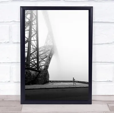 Street Pavement Sidewalk Cityscape Mist Person People Woman Wall Art Print • $49.67