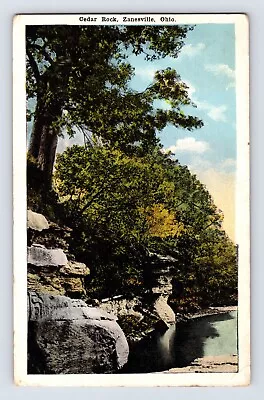 Postcard Ohio Zanesville OH Cedar Rock 1916 Posted Adams Mills White Border • $4