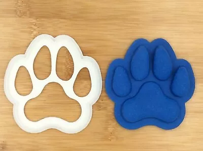 Paw Print Dog Pet Birthday Cookie Cutter Stamp  Fondant Cake Biscuit Mould  • $9.26