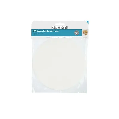 KITCHEN CRAFT ROUND SILICONISED PAPER 100pc 8  20cm KCSILPAPRD8 Cake Tin Liners • £5.85