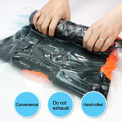 £2.39 • Buy No Vacuum Space Saver Travel Bags Roll-Up Seal Compression Organizer Storage Bag