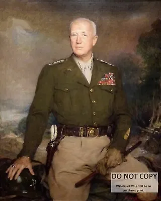 Portrait Of General George S. Patton - 8x10 Reprint Photo (yw009) • $8.87