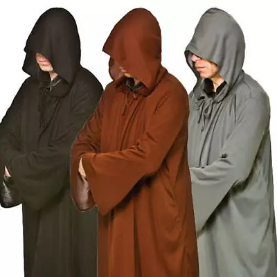 Hooded Robe Adults Fancy Dress Cult Halloween Fairy Tale Mens Costume Accessory  • £13.99