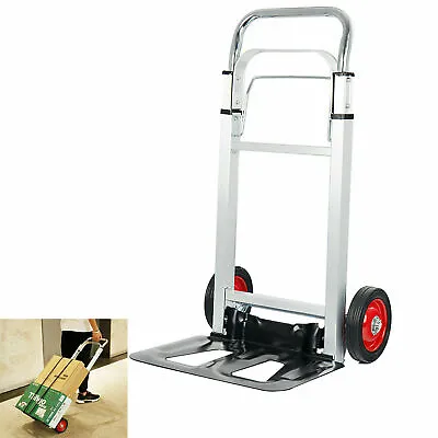 90kg Heavy Duty Folding Foldable Hand Truck Barrow Cart Wheel Trolley Load 198lb • £37.75