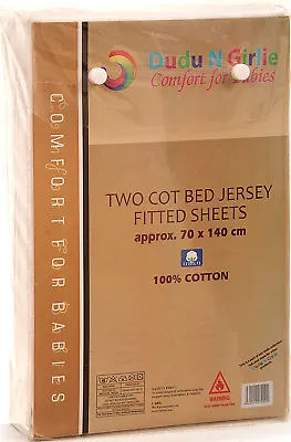 2 X Cot Bed Fitted Sheets 140 X 70 Cotton Jersey  Toddler Bed Junior Bed Sheets • £9.99