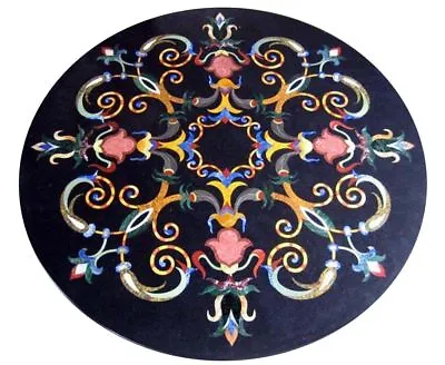 24  Marble Coffee Table Top Real Inlay Pietra Dura Mosaic Floral Garden Arts • $847.27