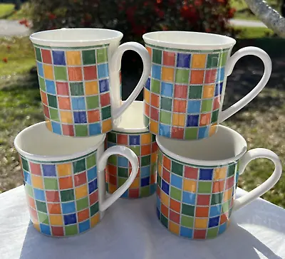 Villeroy & Boch ~ TWIST ALEA ~  LIMONE Cup Mug Multi Color Square Set Of 5 NEW • $48.95