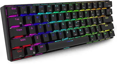Royal Kludge RK61 Tri Mode RGB Hot Swappable Mechanical Black Keyboard (Brown Sw • $126.22