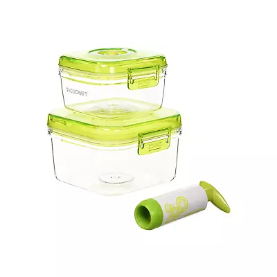 $29.95 • Buy Vacucraft 3-Piece Square Vacuum Food Container Set