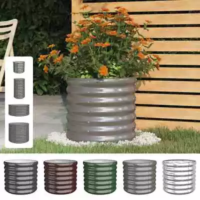 Garden Planter Powder-coated Steel Raised Bed Multi Colours Multi Sizes VidaXL • £24.99