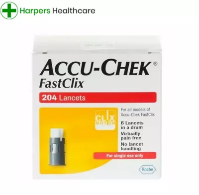 FastClix Accu Chek Lancets 200 + 4 * New Original Pack * Long Expiry Date 2024 • £12.89