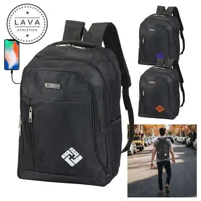 Waterproof Laptop Backpack Bookbag 17  School Travel Bag W/ USB Charging Port US • $15.19