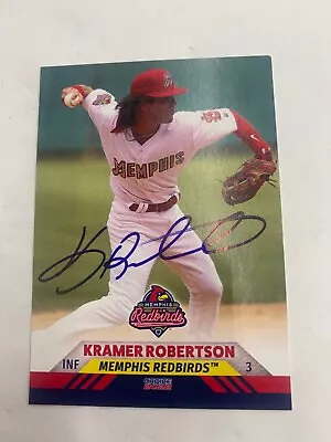 Kramer Robertson Signed Card 2022 Memphis Red Birds Team Card IP Auto • $12.71