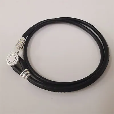 PANDORA  UK Size 35/38/40cm  Double  Moments Leather Wrap Bracelet • £29