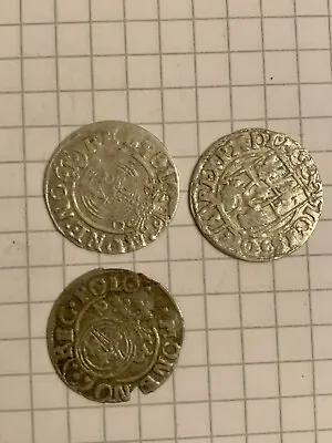 LOT:3st Coins Gros 1/24 Taler 1621 - 1624 Sigismund III Vasa Waza Vaza 3913 • $19