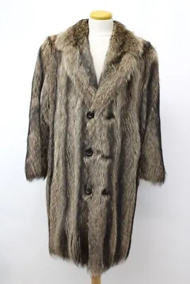 Excellent Natural Raccoon Racoon Fur Coat Jacket Men Man Size 40-42 Small-medium • $467.50