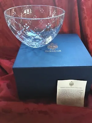 MIB FLAWLESS Exquisite FABERGE Collection Fine Crystal CENTERPIECE BOWL • $675