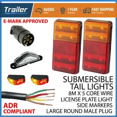 $52.95 • Buy Trailer Light Kit, Led Trailer Lights, Plug, Number Plate Light, 8m 5core Wire