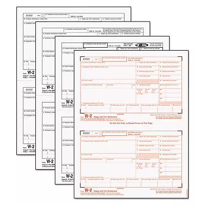 Tops W-2 Tax Forms 4-Part 8 1/2 X 5 1/2 Inkjet/Laser 50 W-2s & 1 W-3 22990 • $21.42