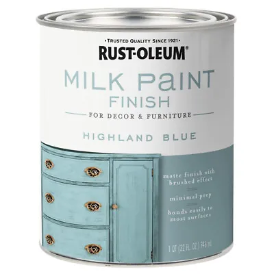 Rust-Oleum Matte Highland Blue Water-Based Acrylic Milk Paint 1 Qt • $29.99