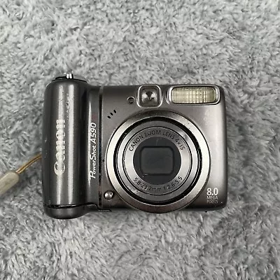 Canon PowerShot A590 IS Digital Camera Gray For Parts/Repair As-Is Untested • $19.99