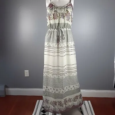 Mimi Chica Women's Maxi Dress Size XS Cream With Floral Print Fully Lined • $15