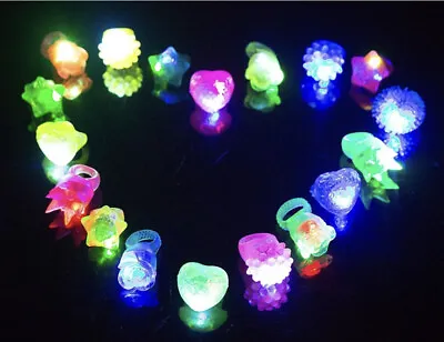 $65 • Buy 100! Light Up Flashing Rings Jelly Led Bumpy Rubber Ring Party Light Up Rings
