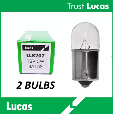 2 X Genuine LUCAS LLB207 207 12V R5W 5W BA15S Miniature Bulbs • $2.51