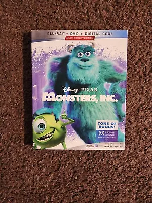 Monsters Inc. (Blu-ray DVD 2019) No Digital SLIPCOVER • $8