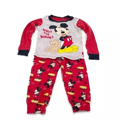Disney Baby Mickey Mouse Pajama Set Unisex Baby Toddler Size 24 Months Sleepwear • $9.99