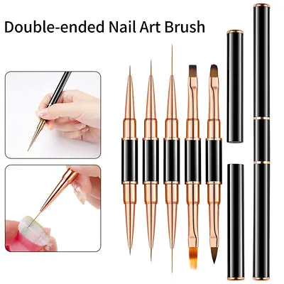 1Pc Double Head Nail Art Liner Painting Pen UV Gel Phototherapy Pen Accessories • $1.89