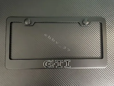 1x (Black) GTI 3D Emblem BLACK Stainless License Plate Frame RUST FREE • $21.84