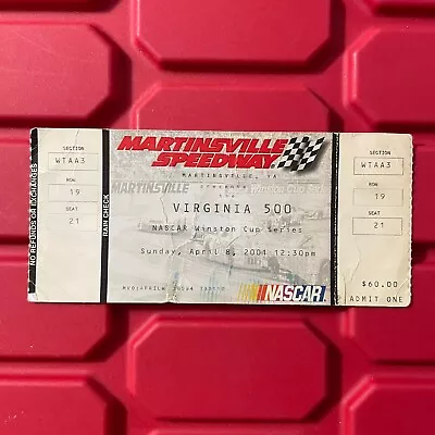 NASCAR Winston Cup Series Virginia 500 Martinsville Ticket Vintage April 2001 • $7.49