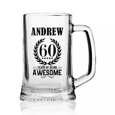 £14.99 • Buy 60th Birthday Gifts For Boys, Men Or Him Beer Glass Tankard Awesome BG-UV-16