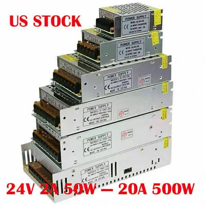 $22.99 • Buy DC 24V 2A To 20A Amp AC 110V 220V Switch Power Supply LED Strip Light 24V Volt