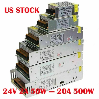$22.99 • Buy DC 24V 2A To 20A Amp AC 110V 220V Switch Power Supply LED Strip Light 24V Volt