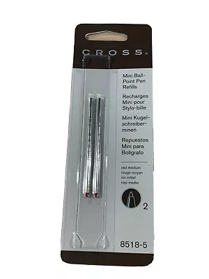 Cross Red Medium Mini Ball Point Pen Refills 8518-5 Two Per Pack • $8.09