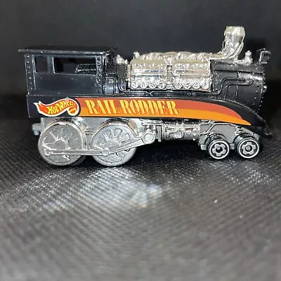 Vintage 1995 Hot Wheels Rail Rodder Train Locomotive Black Orange Mattel ￼ • $9.99