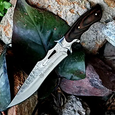 COLUMBIA Hunting Knife Survival Bowie Large Fixed Blade Camping Pocket Knife NEW • $59.99