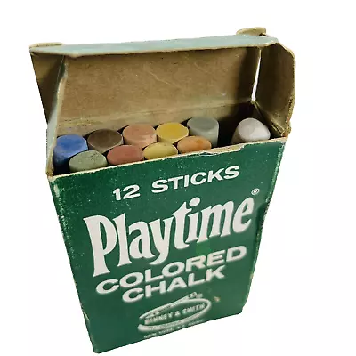 Crayola Box Of Vintage Playtime Colored Chalk 11 Sticks Binney Smith New York • $12.95