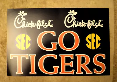 AUBURN   Go Tigers   Sign Chick-Fil-A: 11 1/2  17 1/2  Poster Board SEC Football • $10.80