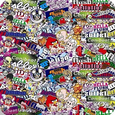 15  X 60  Jdm Cartoon Hellaflush Sticker Bomb Vinyl Wrap Sheet Decal Bubble Free • $19.93