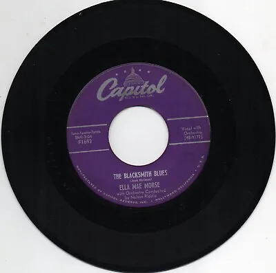 Ella Mae Morse Blacksmith Blues Cow Cow Boogie 7  Jazz 45 Capitol F1693 VG+ 1951 • $19.99