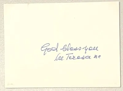 Mother Teresa Signed Autographed 3.5 X 5 Card Beckett BAS Letter • $2499.95